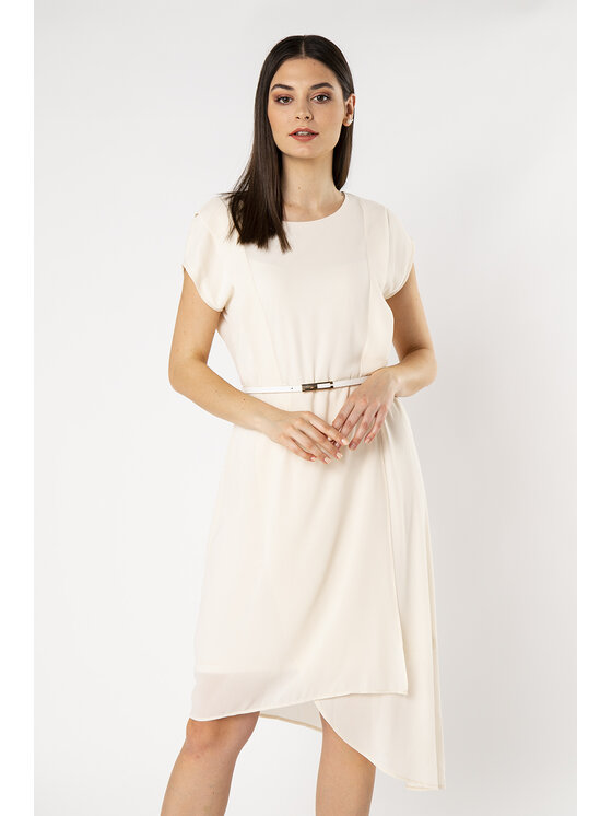 QUIOSQUE QUIOSQUE Sukienka codzienna CREMA DRESS Beżowy Regular Fit