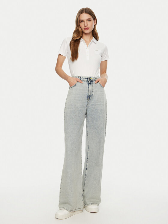 Guess Guess Тениска с яка и копчета W5RP47 KARS2 Бял Regular Fit