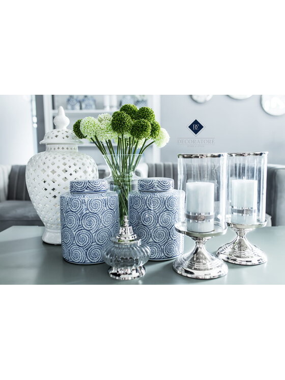 Decoratore Decoratore Waza Amfora Ażurowa Malio Wys. 49cm Biały