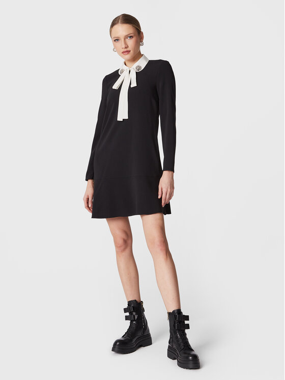 Red Valentino Red Valentino Koktel haljina 1R0VAGF53TG Crna Regular Fit
