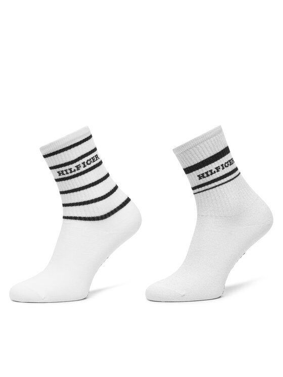Tommy Hilfiger Tommy Hilfiger 2er-Set hohe Damensocken 701236457 Écru