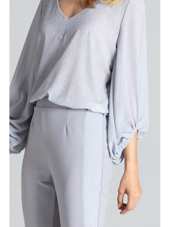 FIGL FIGL Dámske nohavice M689 Sivá Regular Fit
