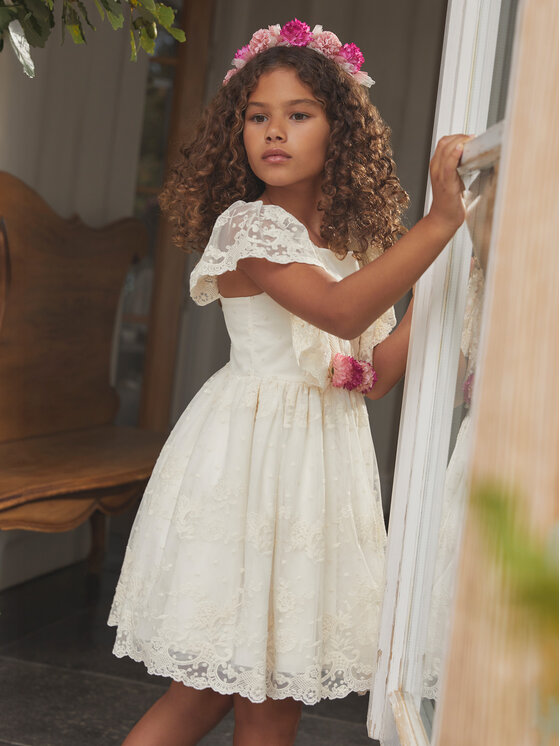 Abel & Lula Abel & Lula Sukienka elegancka 5043 Écru Regular Fit