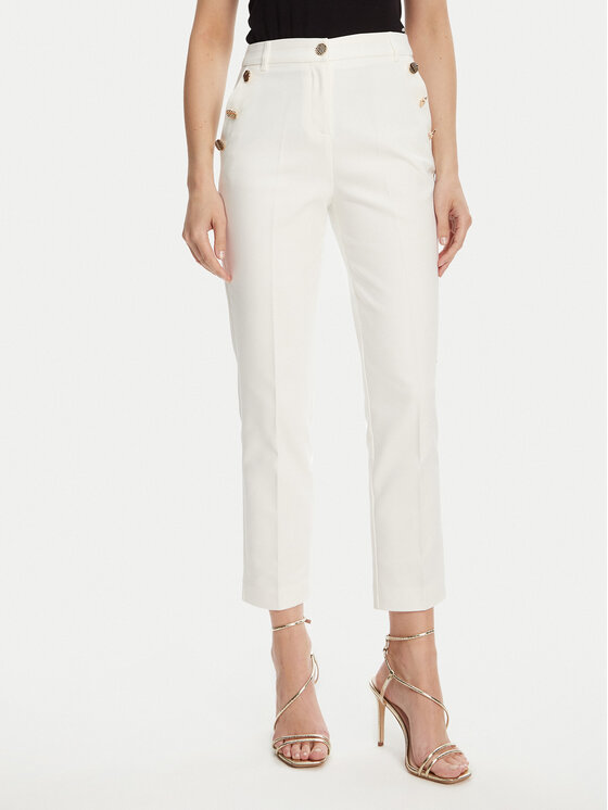 Morgan Pantaloni chino 251-PKY.F Bianco Slim Fit, taglia : 34