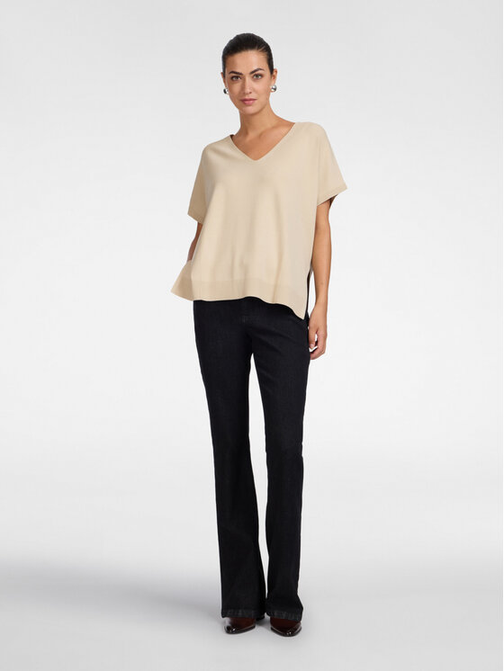 Elena Mirò Elena Mirò Sweter S033E003736N0A2 Kremowy Regular Fit