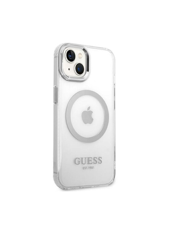 Guess Guess Etui na telefon Outline Magsafe Srebrny