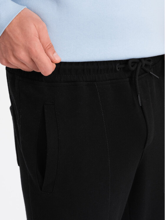 Ombre Ombre Spodnie dresowe OM-PASK-0143 Czarny Carrot Fit