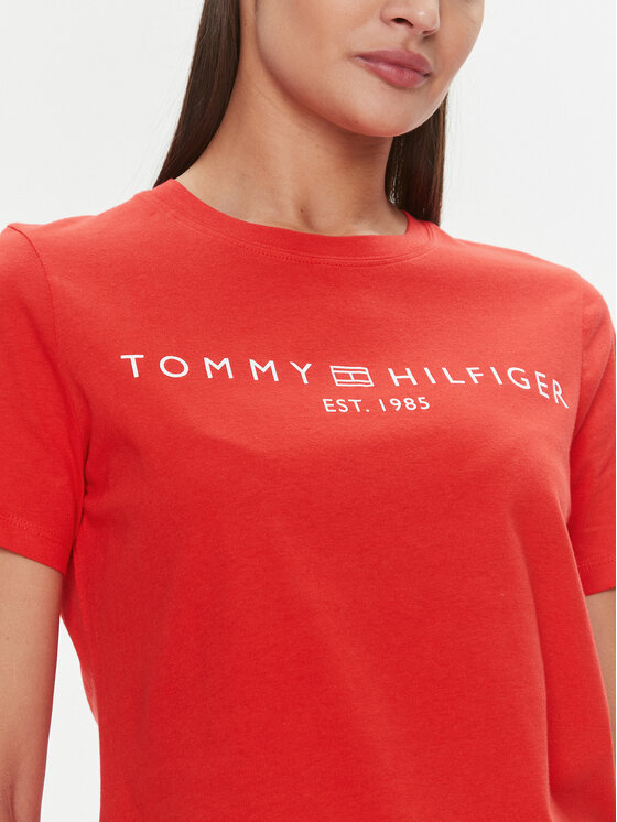 Tommy Hilfiger Tommy Hilfiger T-Shirt Logo WW0WW40276 Πορτοκαλί Regular Fit