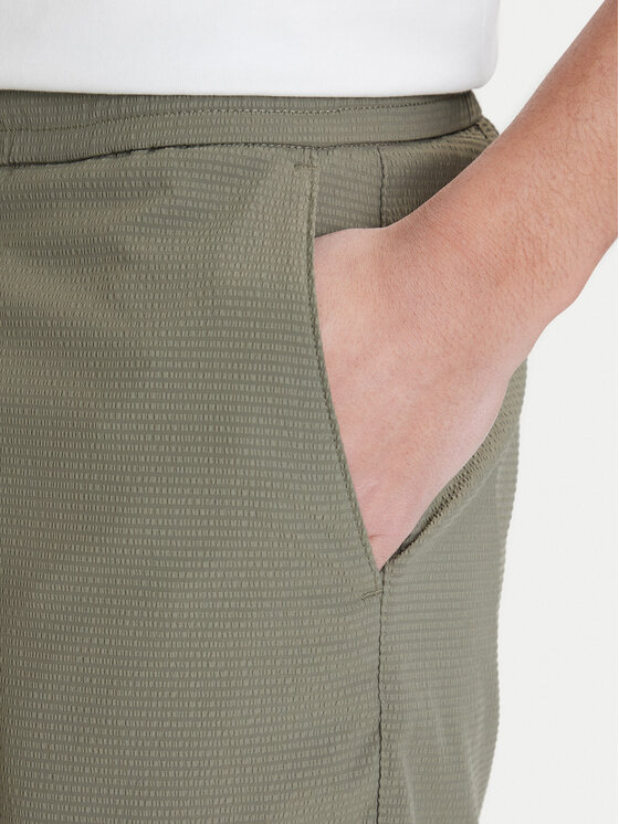 Calvin Klein Calvin Klein Bavlnené šortky LV04LF610G Kaki Straight Fit