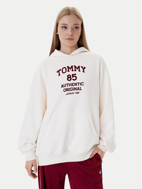 Tommy Jeans Tommy Jeans Džemperis ar kapuci DW0DW22603 Écru Relaxed Fit