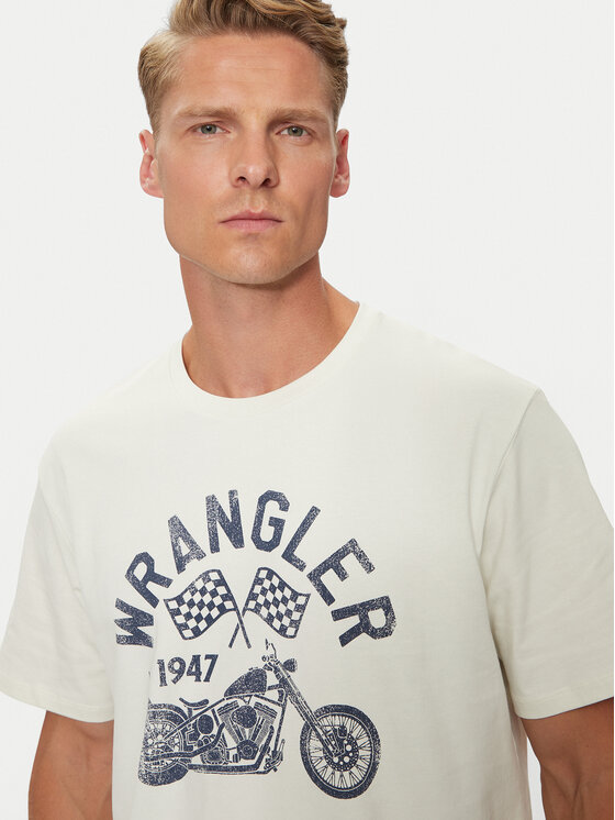 Wrangler Wrangler T-shirt Americana 112357379 Bijela Regular Fit