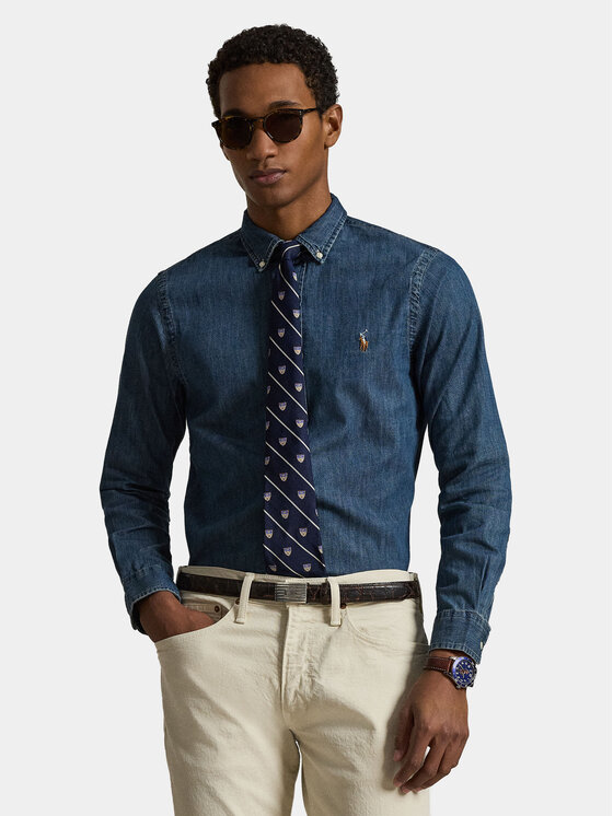 Polo Ralph Lauren Cămașă Core Replen 710548539 Bleumarin Slim Fit