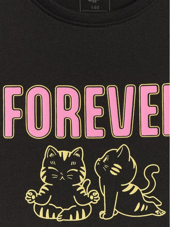 4F 4F T-Shirt 4FJRAW26TTSHF4240-20S Czarny Regular Fit