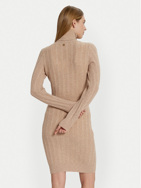 Fracomina Fracomina Každodenní šaty FR24WD5010K53201 Béžová Slim Fit