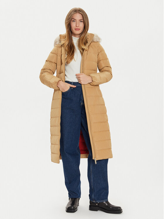 Tommy Hilfiger Tommy Hilfiger Pūkinė striukė Heritage WW0WW43601 Smėlio Regular Fit