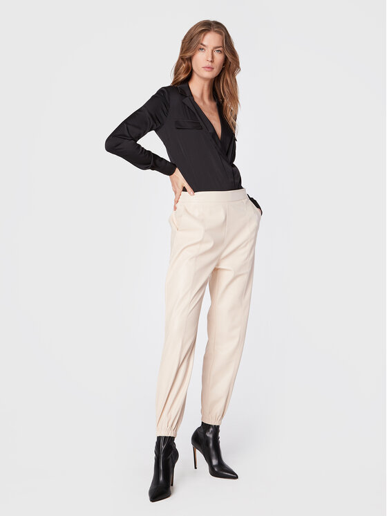 Liu Jo Liu Jo Pantaloni in similpelle WF2025 E0392 Beige Regular Fit