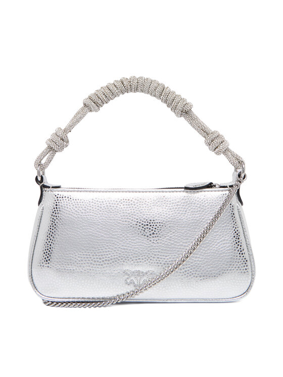 PINKO PINKO Borsetta Half Moon Baguette Mini AI 25-26 PLTT 105915 A2WD Argento