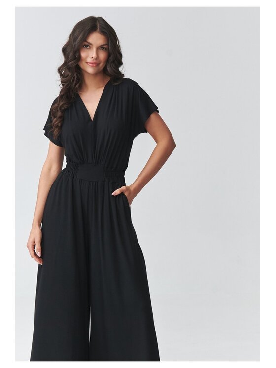 Makadamia Makadamia Kombinezon M924 Czarny Loose Fit