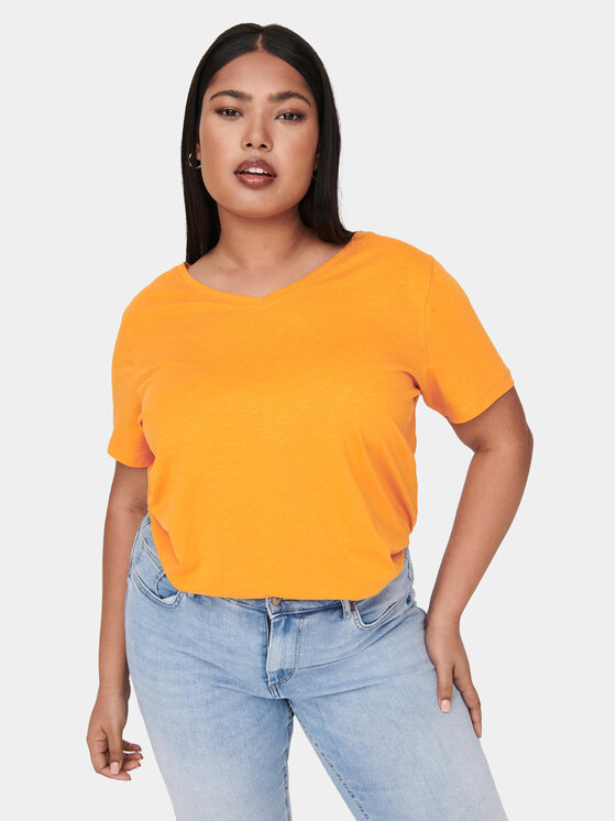 ONLY Carmakoma T-shirt 15285965 Orange Regular Fit