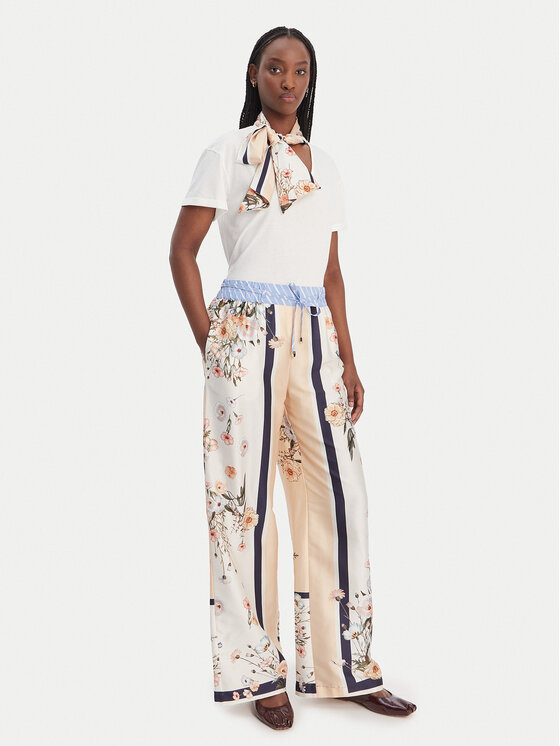 Liu Jo Liu Jo Bavlnené nohavice WA6358 T2555 Béžová Relaxed Fit