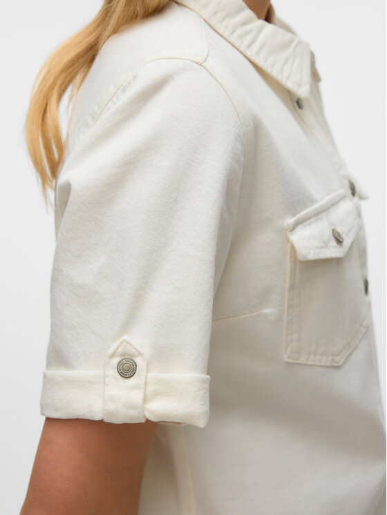 Vero Moda Vero Moda Sukienka jeansowa Jennie 10309665 Biały Regular Fit