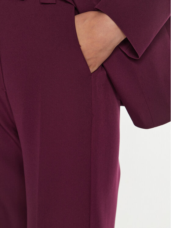 Maryley Maryley Hlače iz tkanine 24IB563/43GI Bordo rdeča Regular Fit