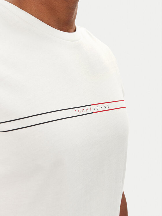 Tommy Jeans Tommy Jeans Tricou Entry Graphic DM0DM20779 Alb Slim Fit