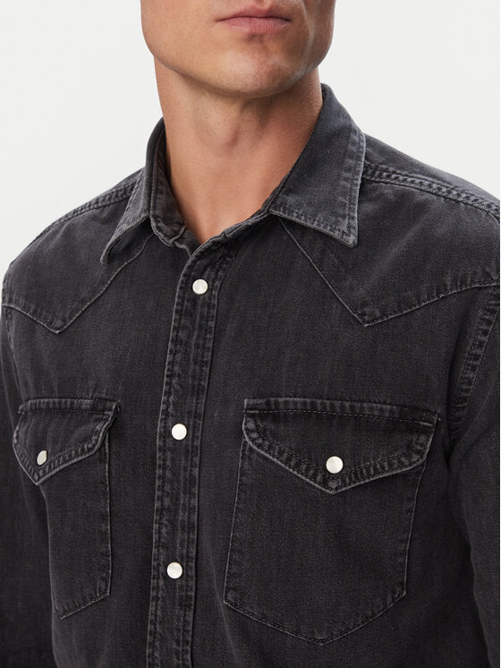 Tommy Hilfiger Tommy Hilfiger Τζιν πουκάμισο Western MW0MW44982 Σκούρο γκρι Regular Fit
