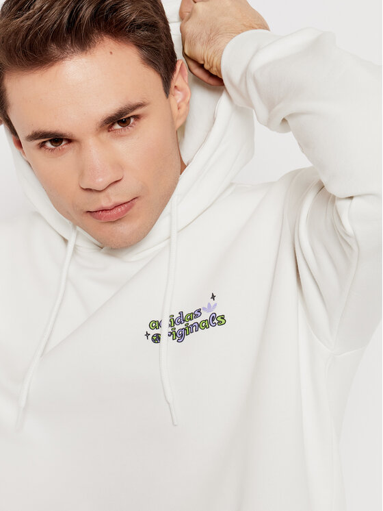 adidas adidas Суитшърт Stoked Alie HC7108 Бял Regular Fit