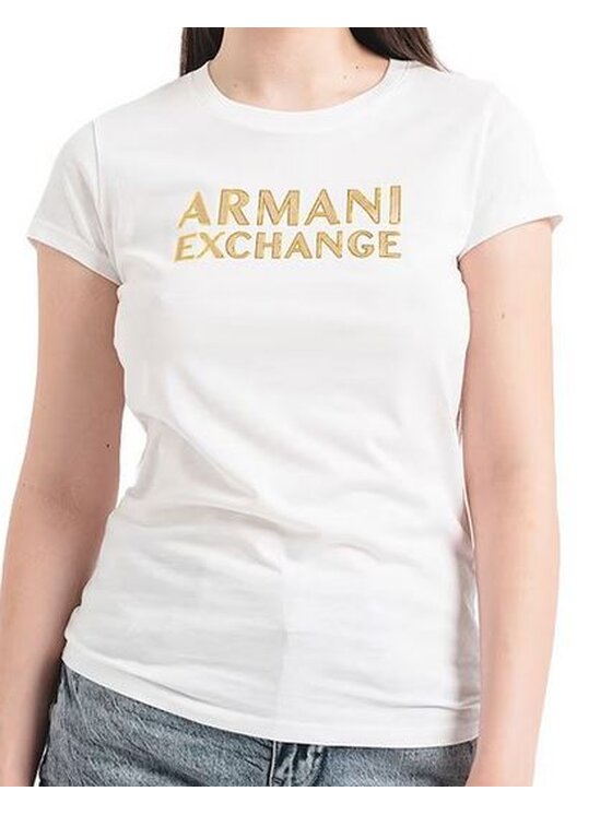 Armani Exchange Armani Exchange Tričko 6RYT07 YJ8QZ 1000 Biela Regular Fit