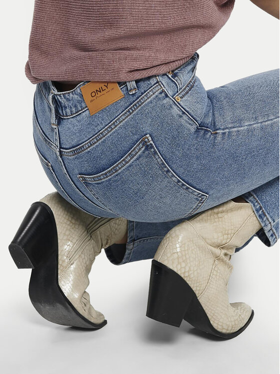 ONLY ONLY Jeansy Emily 15195573 Niebieski Straight Fit