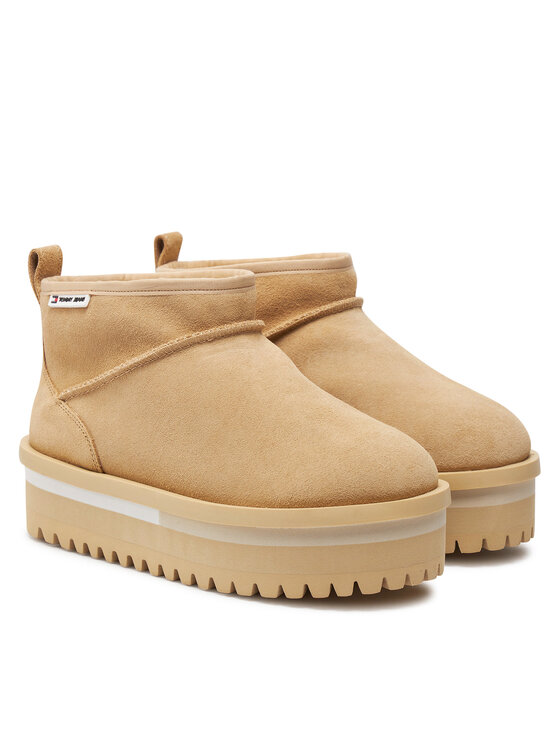 Tommy Jeans Tommy Jeans Sniego batai Tjw Suede Flatform Boot Wl EN0EN02599 Smėlio