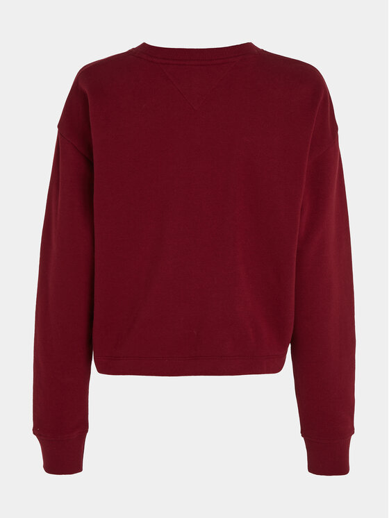 Tommy Jeans Tommy Jeans Суитшърт Ess Logo DW0DW16393 Бордо Cropped Fit