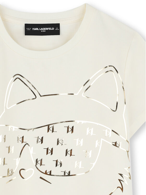 Karl Lagerfeld Kids Karl Lagerfeld Kids Tricou Z30447 D Écru Regular Fit