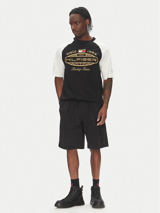 Tommy Hilfiger Tommy Hilfiger Sportske kratke hlače F1 Movie MW0MW42080 Crna Relaxed Fit