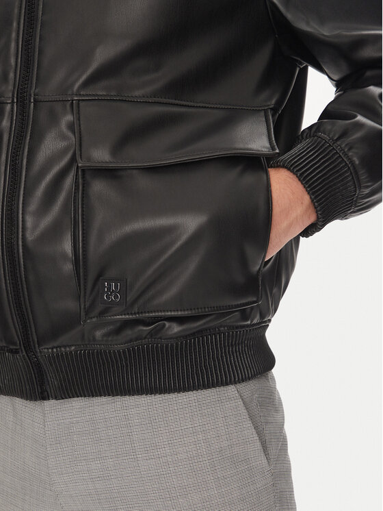 HUGO HUGO Куртка зі штучної шкіри Bono2511 50530772 Чорний Regular Fit
