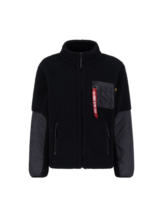 Alpha Industries Alpha Industries Kurtka outdoor Sherpa Zip-Jacket Czarny Regular Fit