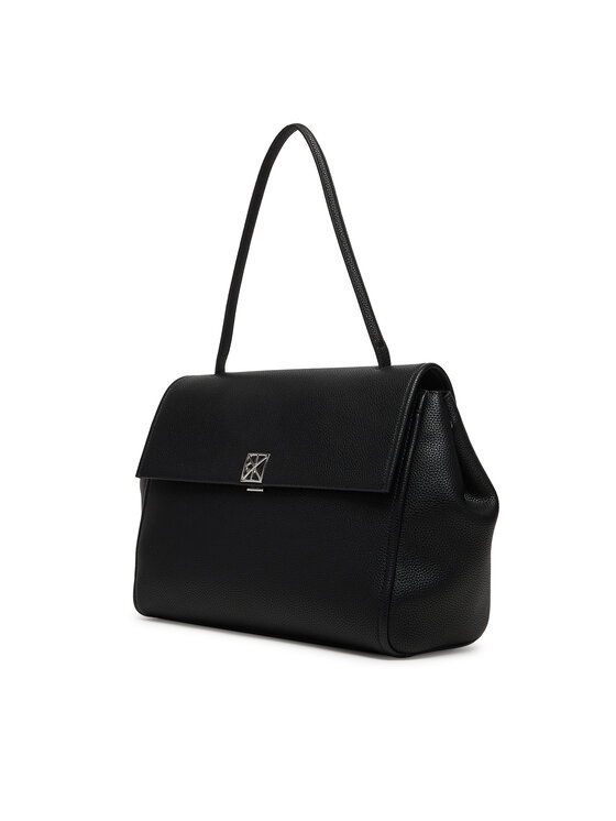 Calvin Klein Calvin Klein Handtasche Emblem Hw Pebble Satchel LV04F3494G Schwarz