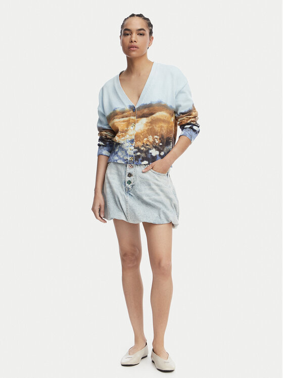 Desigual Desigual Džínsová sukňa Fal Globo 26SWFD01 Modrá Regular Fit