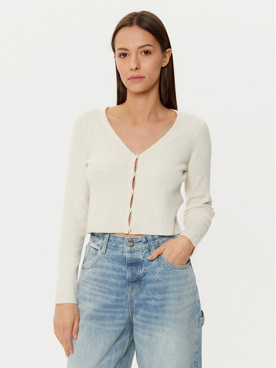 ONLY ONLY Pletena jopica Rica 15334914 Bež Slim Fit