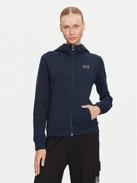 EA7 Emporio Armani Mikina 6DTM10 TJZEZ Tmavomodrá Regular Fit