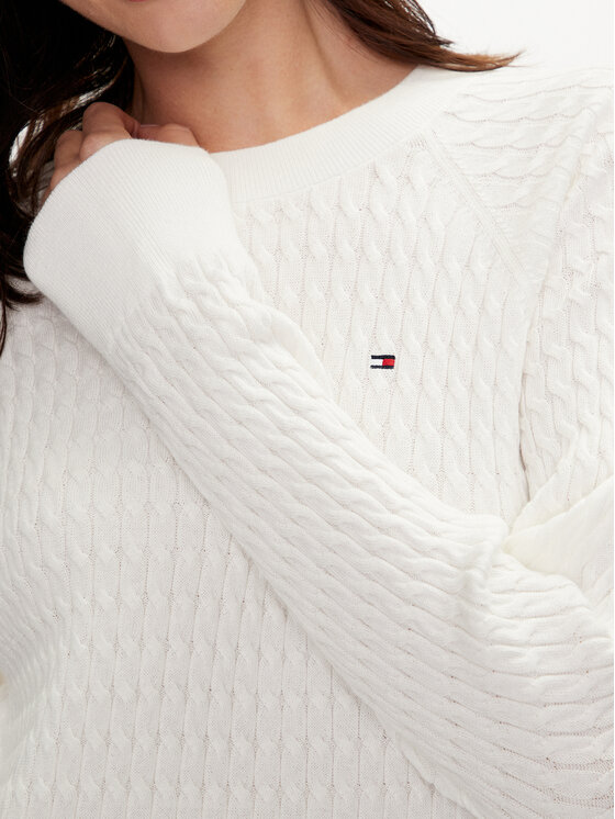 Tommy Hilfiger Tommy Hilfiger Sweter WW0WW41142 Biały Regular Fit