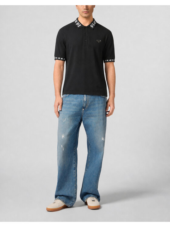 PHILIPP PLEIN PHILIPP PLEIN Polokošeľa 31653 Čierna Slim Fit