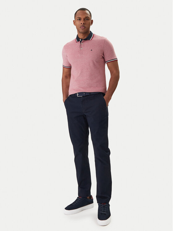 Jack & Jones Jack & Jones Polo Paulos 12136668 Czerwony Slim Fit