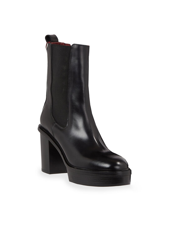 Tommy Hilfiger Tommy Hilfiger Botine Elevated Plateau Chelsea Bootie FW0FW07542 Negru