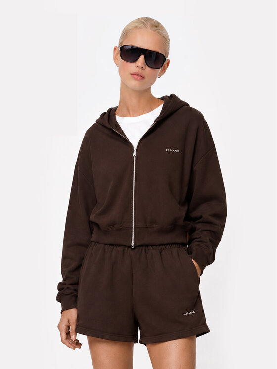 La Mania La Mania Bluza CEDRIC Brązowy ciemny Basic Fit