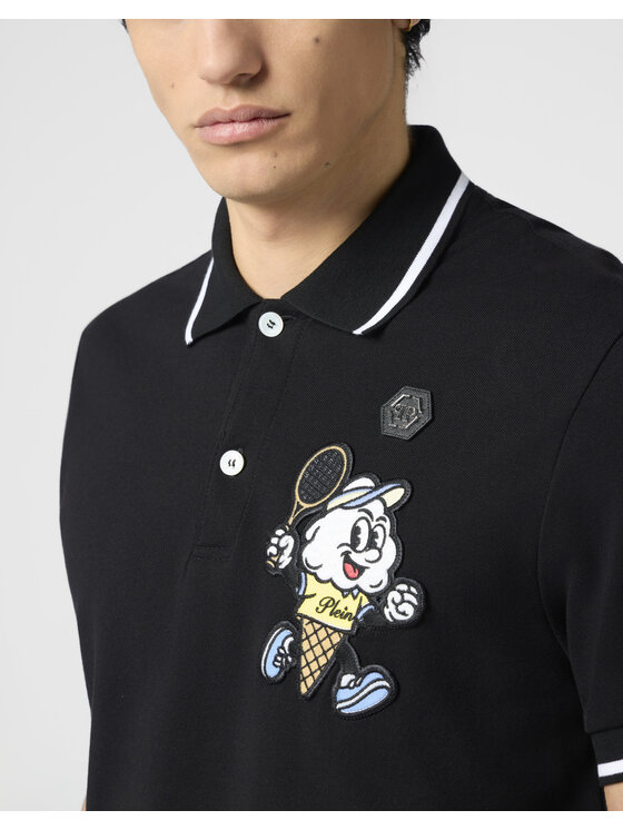 PHILIPP PLEIN PHILIPP PLEIN Polo 30559 Czarny Slim Fit
