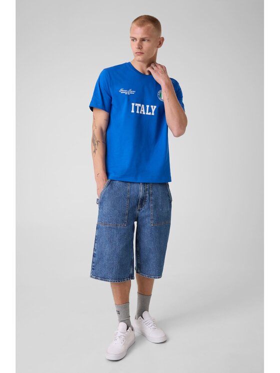 Guess Jeans Guess Jeans T-Shirt 183094 Modrá Classic Fit