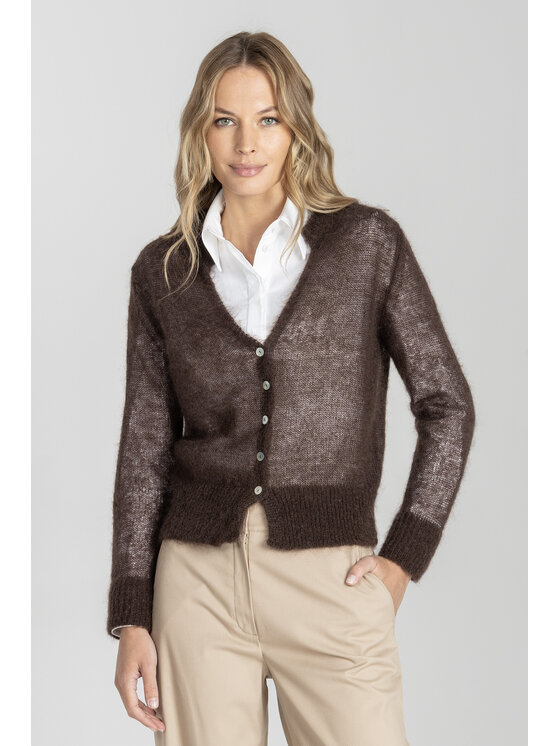 Deni Cler Milano Deni Cler Milano Kardigan T-DC-U451-E5-95-70-1 Brązowy Regular Fit