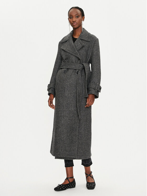 Pinko Vlnený kabát Calice 104041 A23R I75 Tmavomodrá Regular Fit